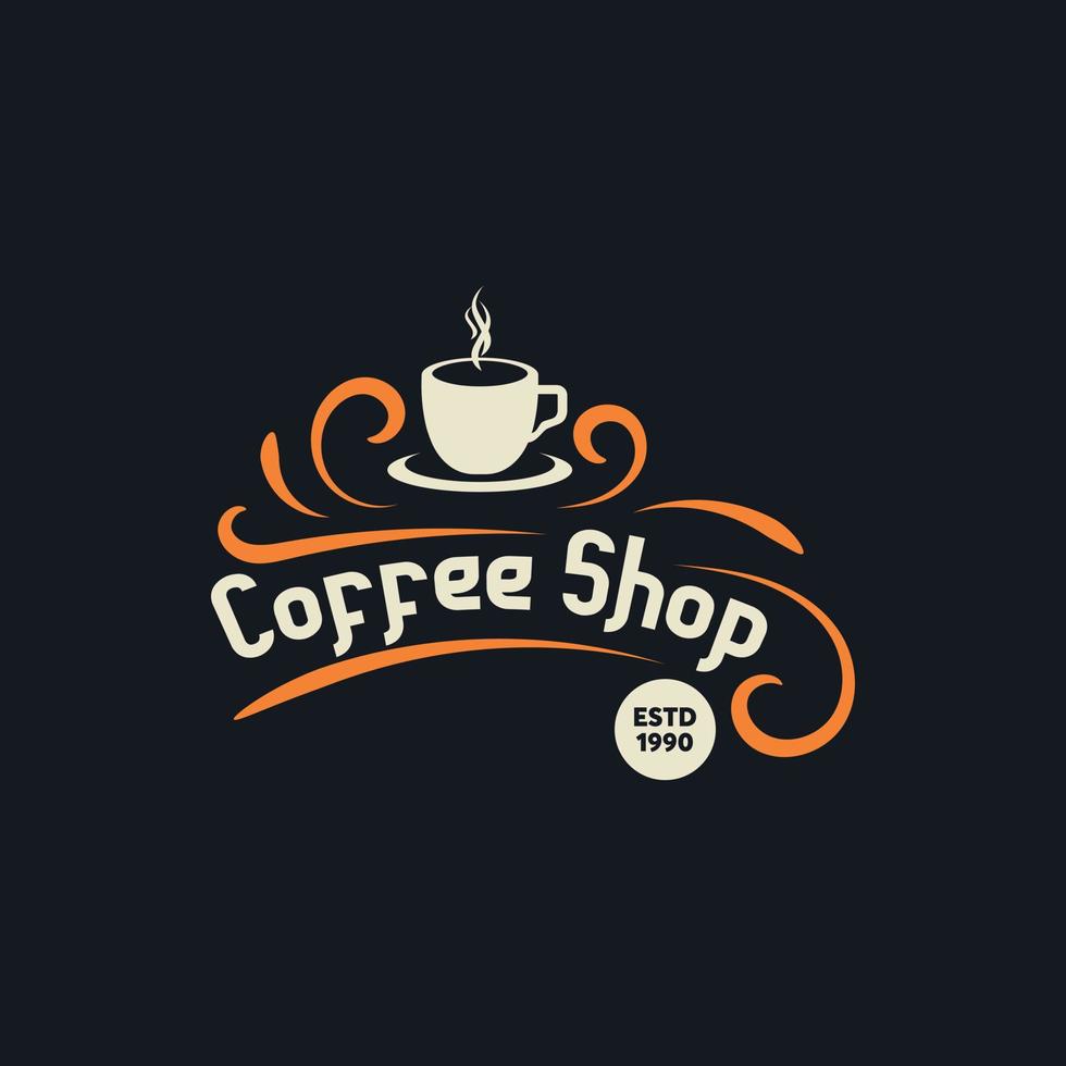 coffee shop vintage logo. coffee shop vintage label. coffee retro. vector