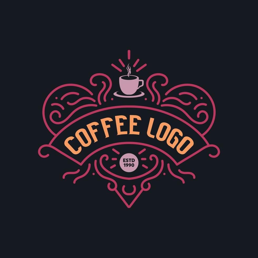 coffee label with retro style or vintage vector