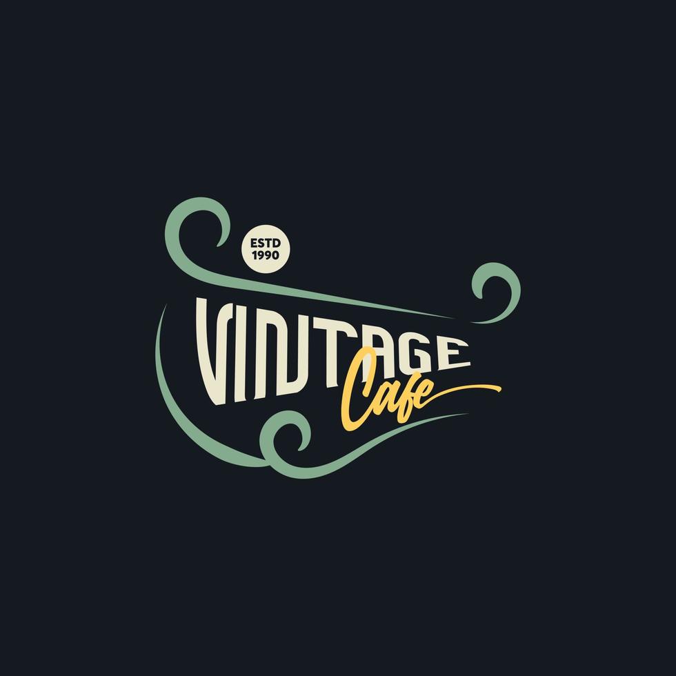 plantilla de logotipo de café vintage con estilo minimalista vector