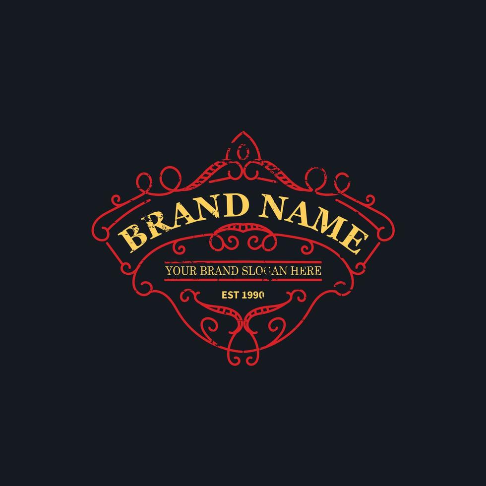 vintage logo template with grunge effect vector