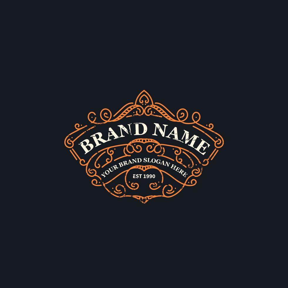 vintage logo template with grunge effect vector
