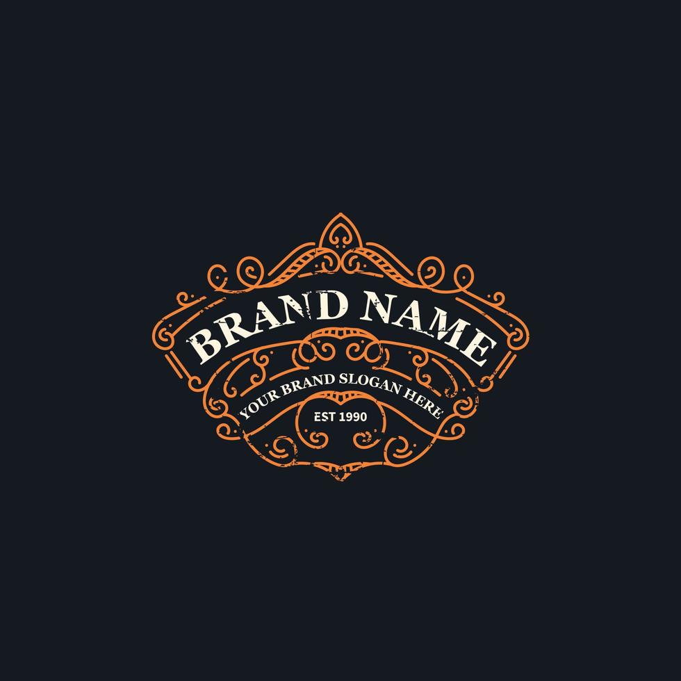 plantilla de logotipo vintage con efecto grunge vector