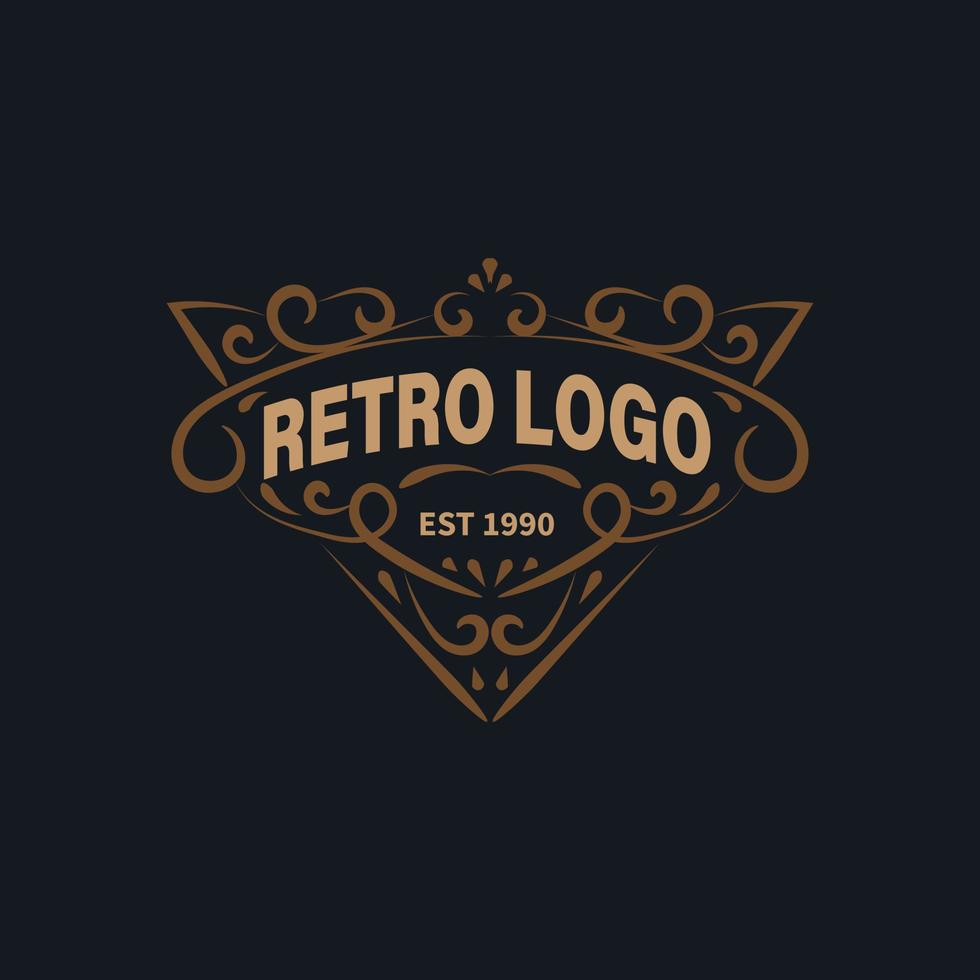Retro Vintage logo template. Vector design element, business sign, logo, identity, label, badge and object.