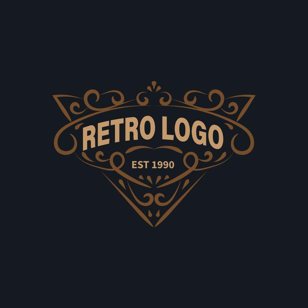 plantilla de logotipo vintage retro. elemento de diseño vectorial, signo comercial, logotipo, identidad, etiqueta, insignia y objeto. vector