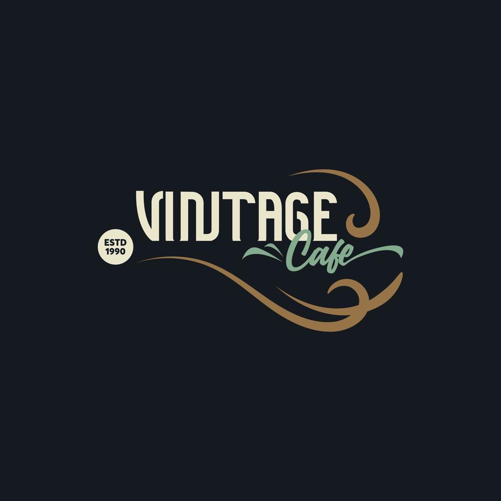 Vintage Cafe Logo Template with minimalist style vector