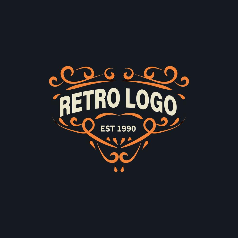Retro Vintage logo template. Vector design element, business sign, logo, identity, label, badge and object.