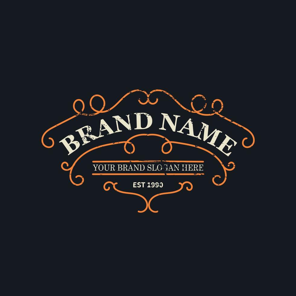 vintage logo template with grunge effect vector