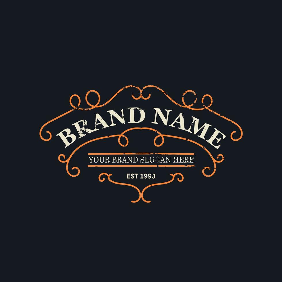 plantilla de logotipo vintage con efecto grunge vector