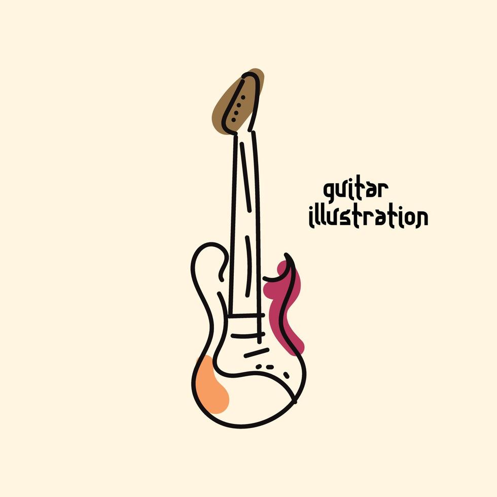 ilustración de guitarra para póster, pancarta, medios sociales, plantilla vector