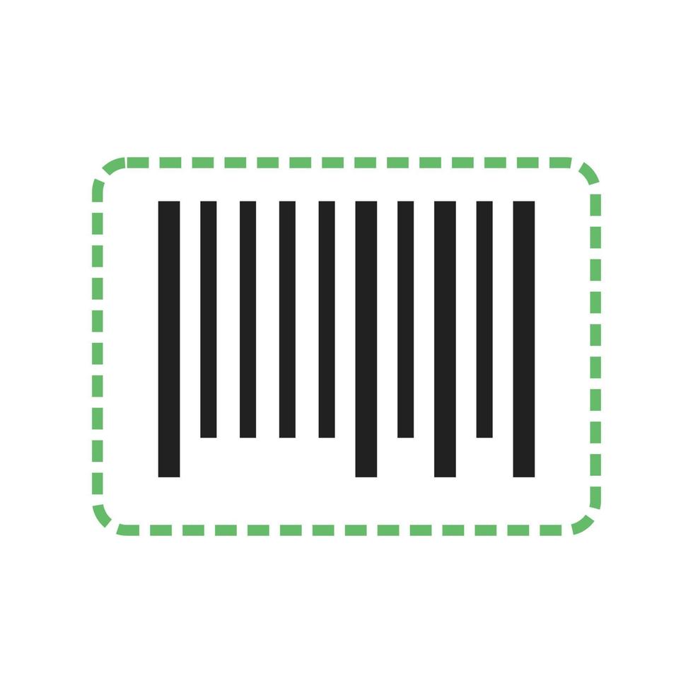 Cutting Bar Code Line Green and Black Icon vector