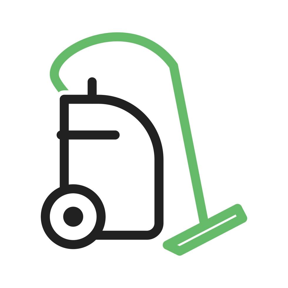 Vaccum Cleaner Line Green and Black Icon vector