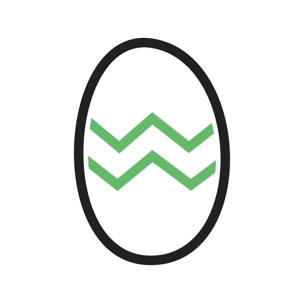 Egg Line Green and Black Icon vector