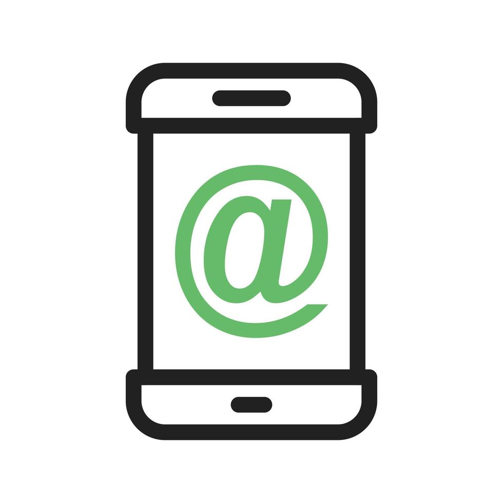 Email Address Line Green and Black Icon vector