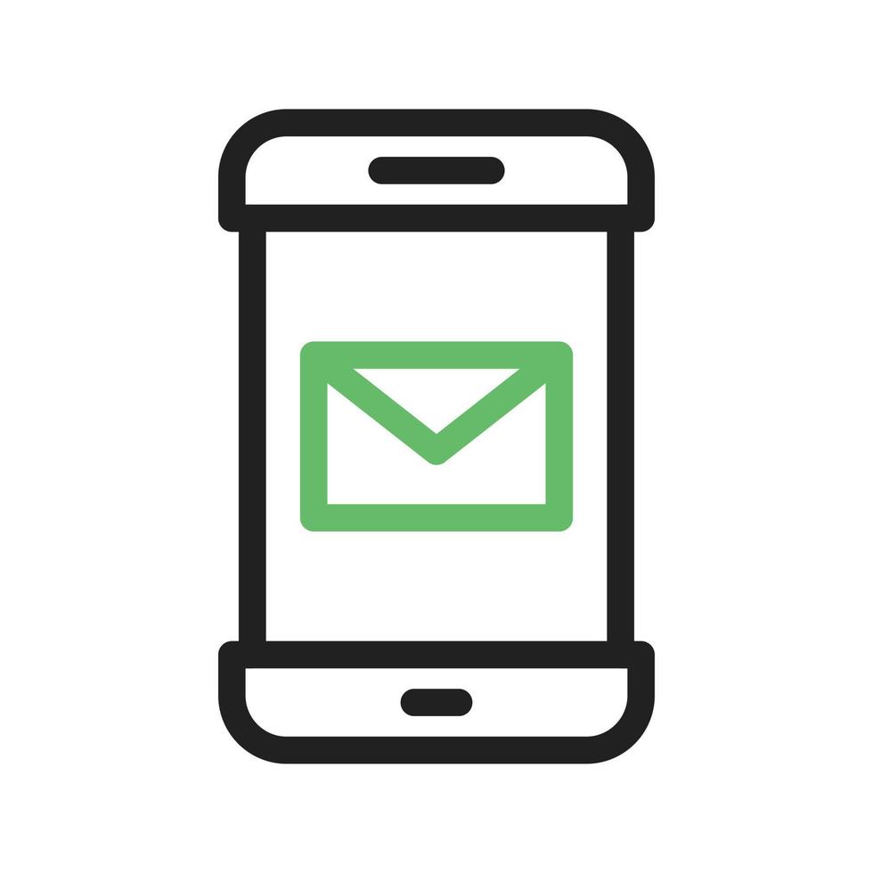Email App Line Green and Black Icon vector