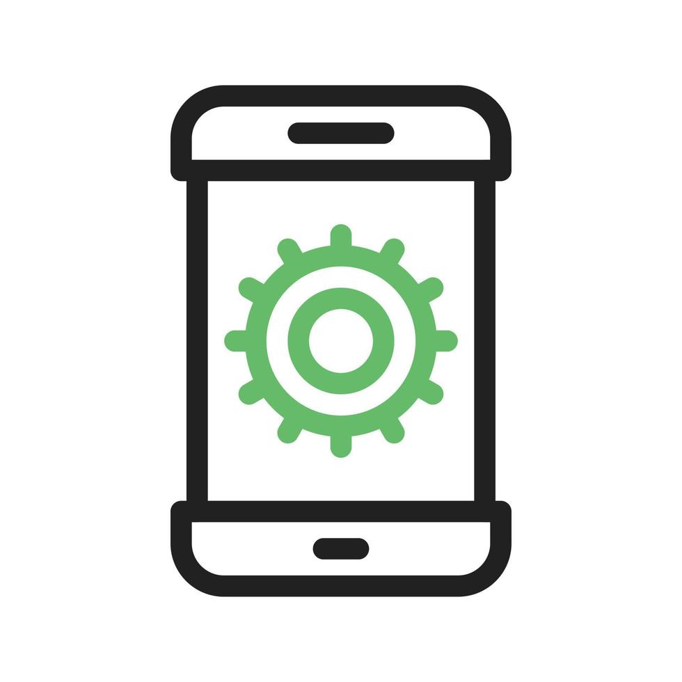 Settings Line Green and Black Icon vector