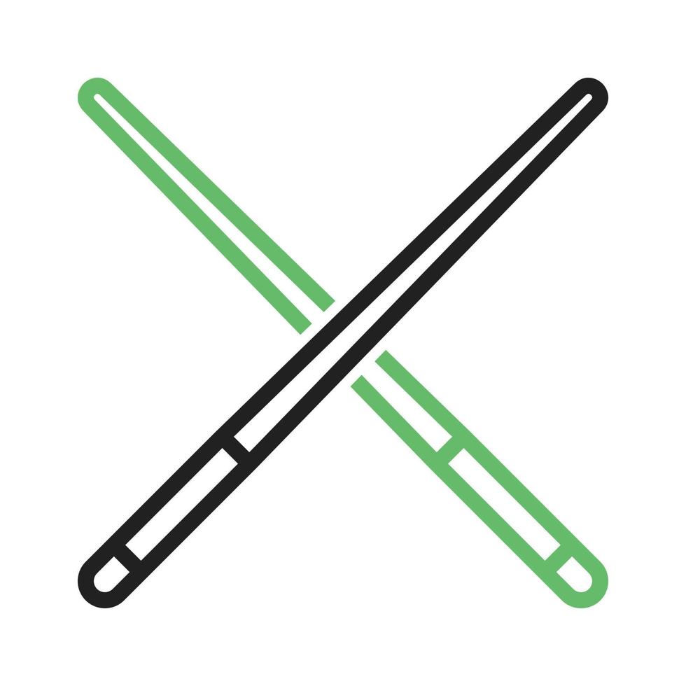 Pool Cue Line Green and Black Icon vector