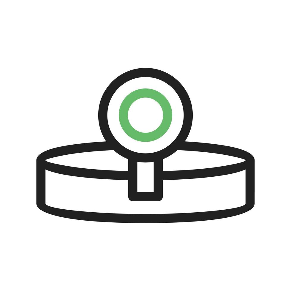 Headlamp Line Green and Black Icon vector