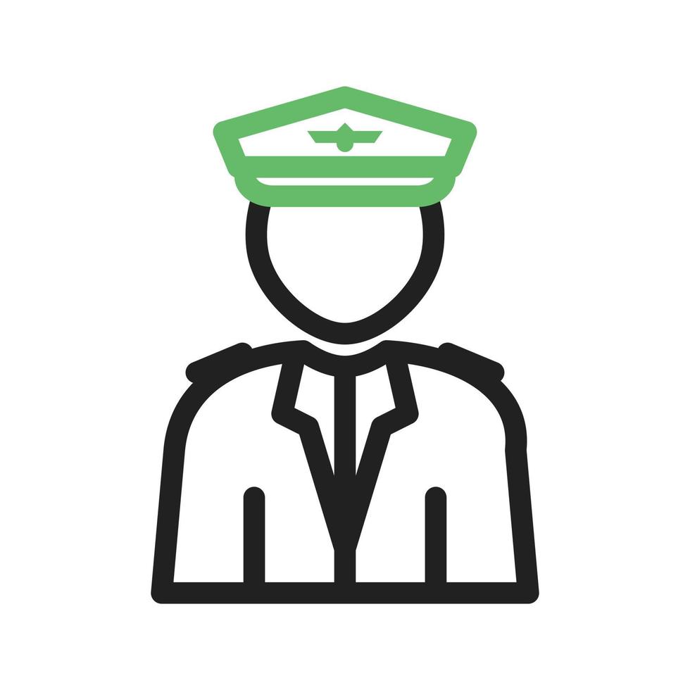 Flight Captain Line Green and Black Icon vector