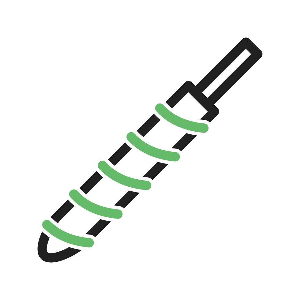 Auger Bit Line Green and Black Icon vector