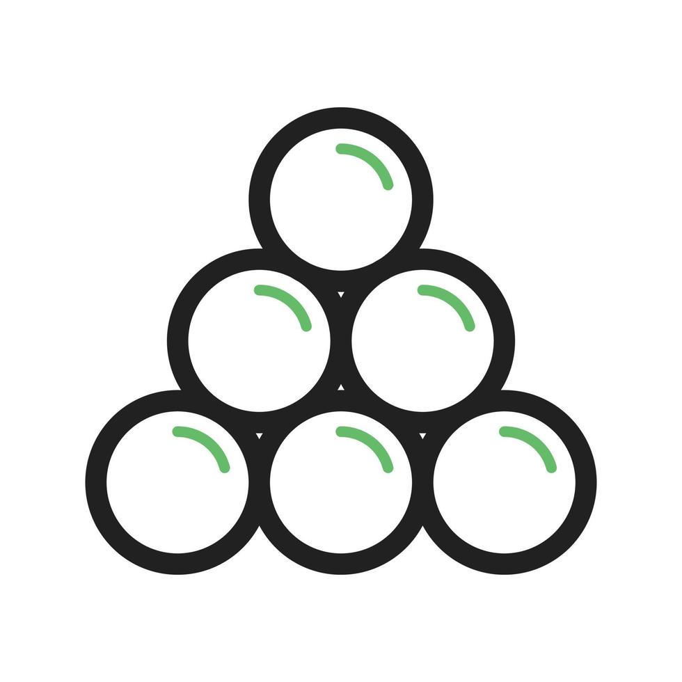 Cannon Balls Line Green and Black Icon vector