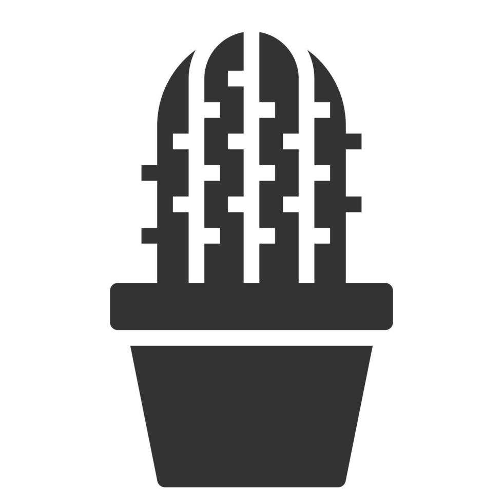 Cactus icon solid vector illustration