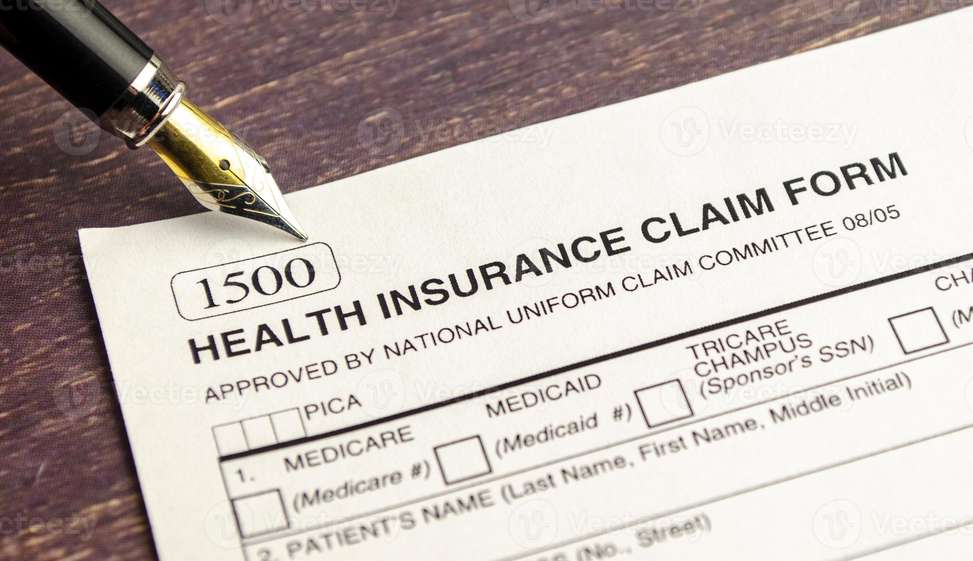 health insurance form, paperwork and questionnaire for insurance