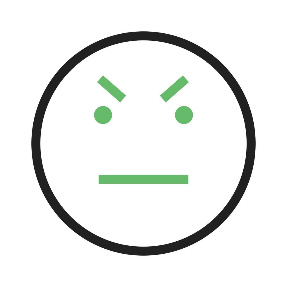 Angry Line Green and Black Icon vector