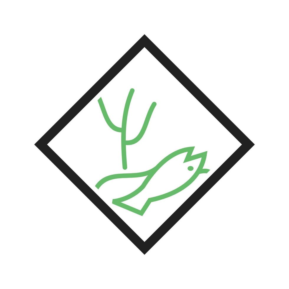 Environment Hazard Line Green and Black Icon vector