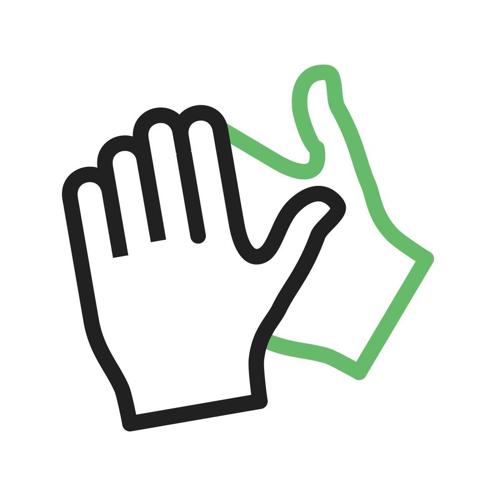 Clapping Hands Line Green and Black Icon vector