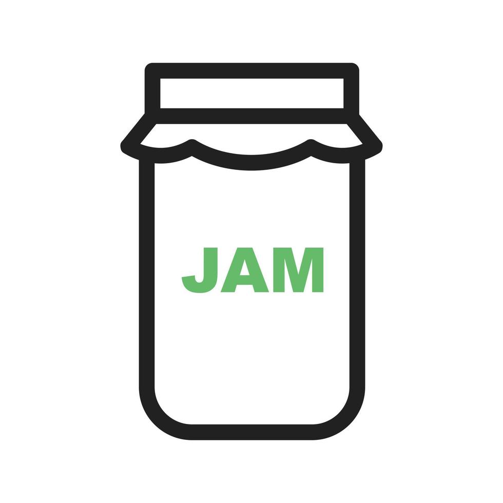Jam Bottle Line Green and Black Icon vector