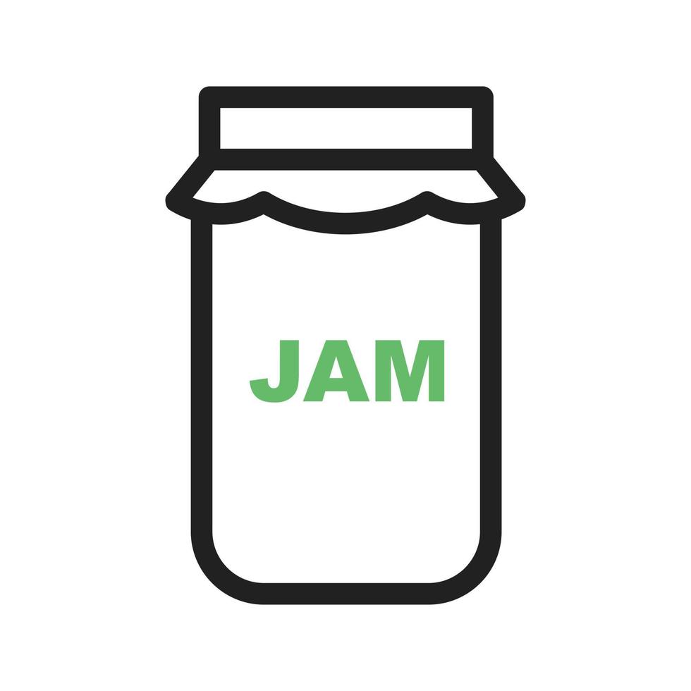 Jam Bottle Line Green and Black Icon vector