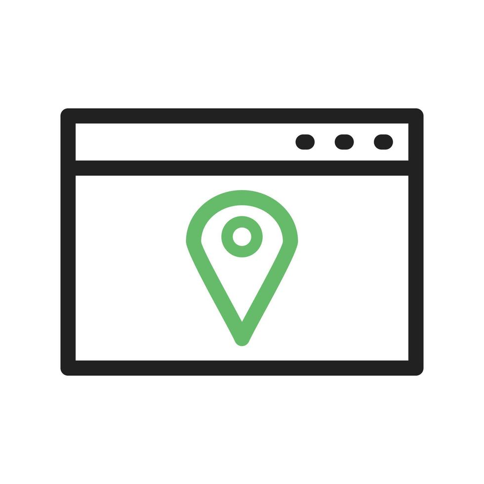 Location Web Advertising Line Green and Black Icon vector