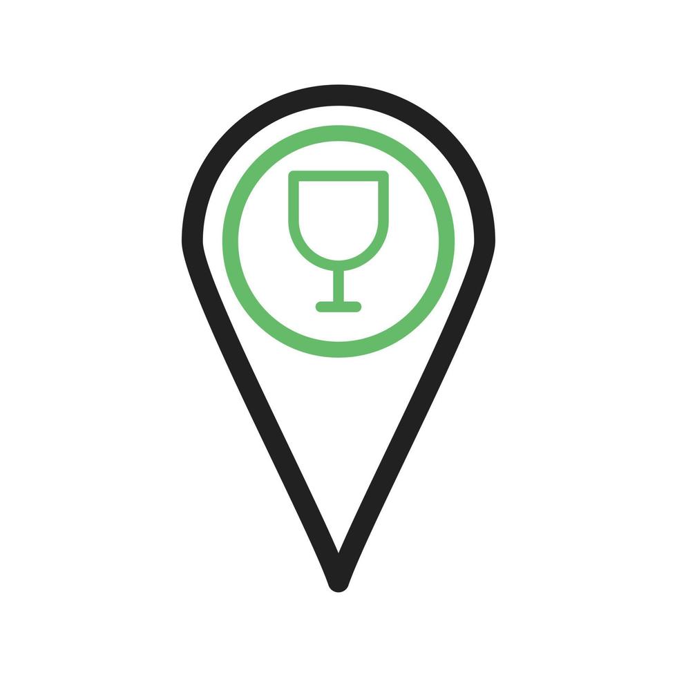 Bar Location Line Green and Black Icon vector
