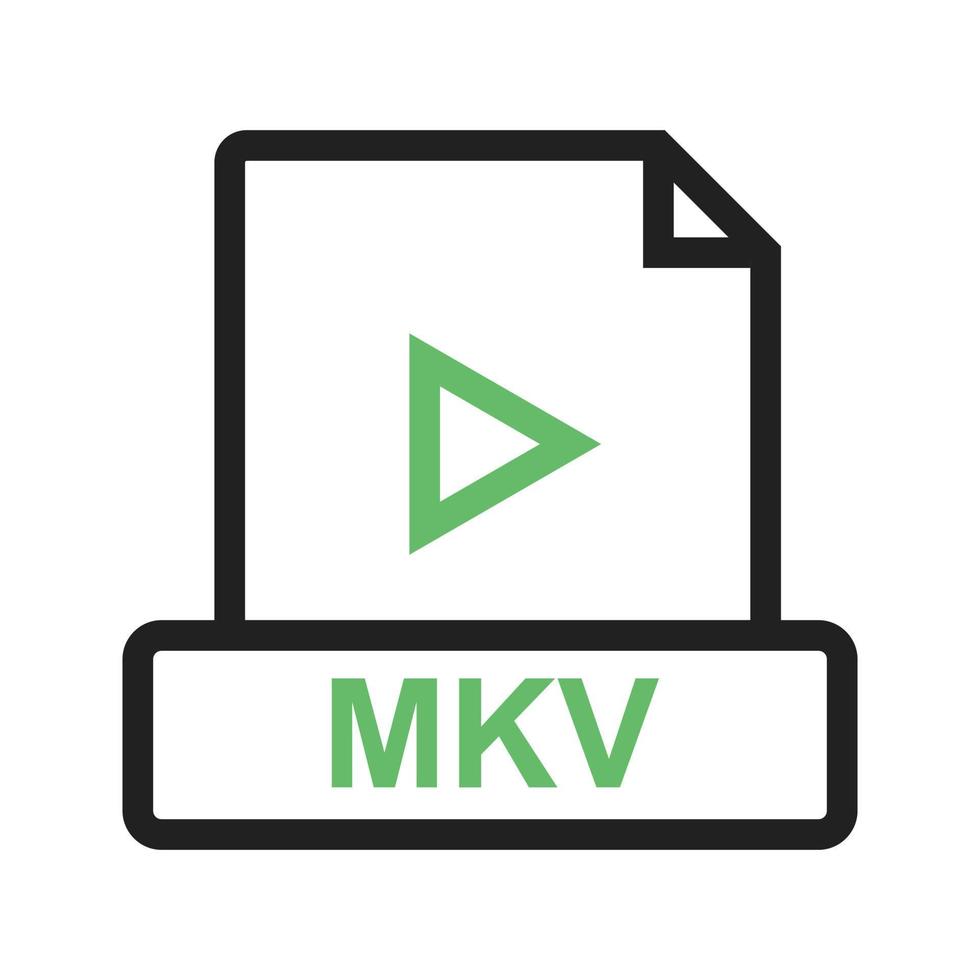 MKV Line Green and Black Icon vector