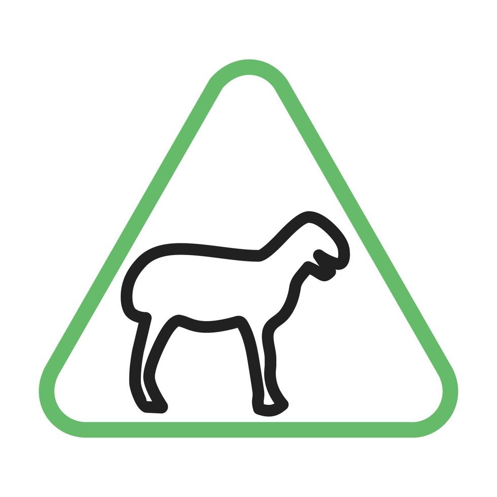 Animal sign I Line Green and Black Icon vector