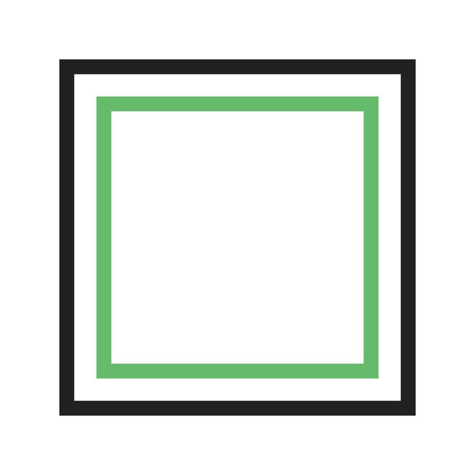 Square Line Green and Black Icon vector