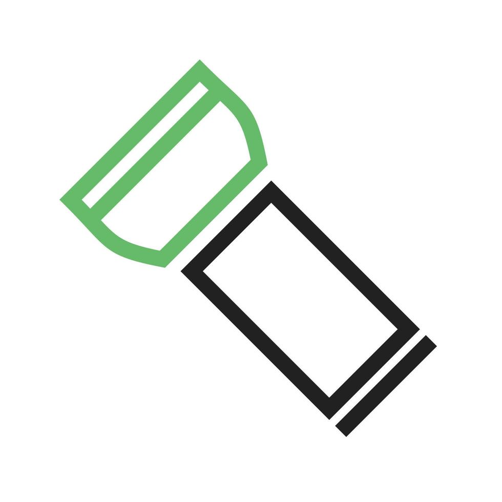 línea de linterna icono verde y negro vector