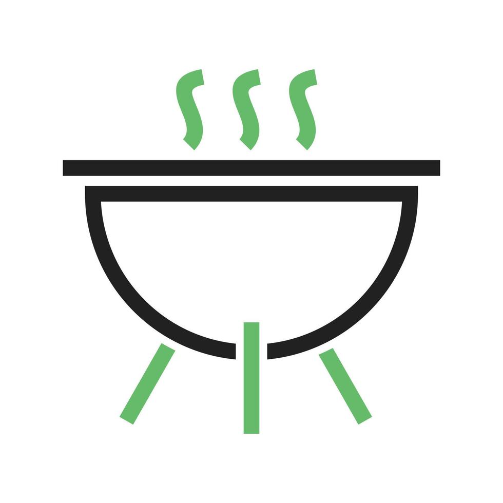 línea de olla de cocina icono verde y negro vector