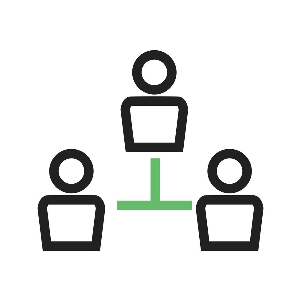 Connected Team Line Green and Black Icon vector