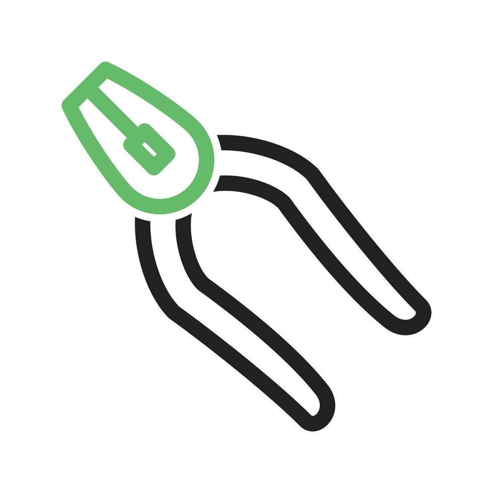 Pliers I Line Green and Black Icon vector