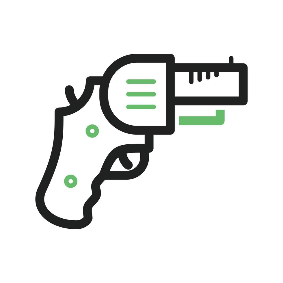 Revolver Line Green and Black Icon vector