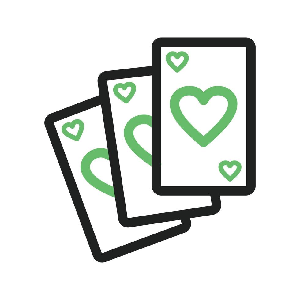 Deck of Cards Line Green and Black Icon vector