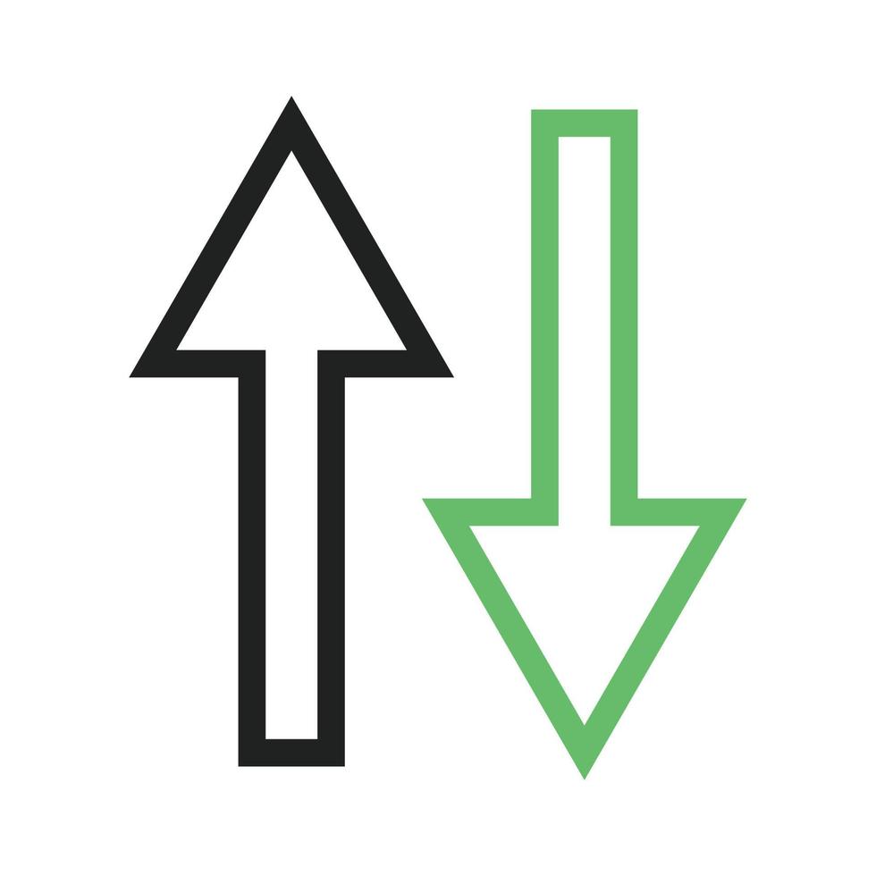 Two Way Road Line Green and Black Icon vector