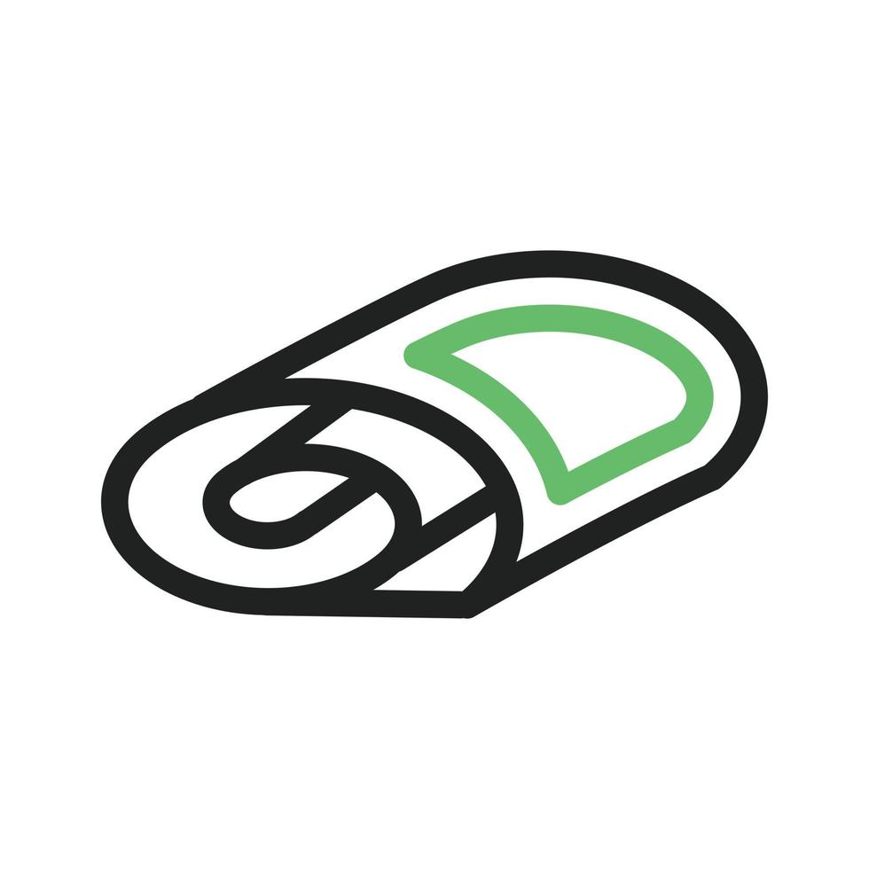 Swiss Roll Line Green and Black Icon vector
