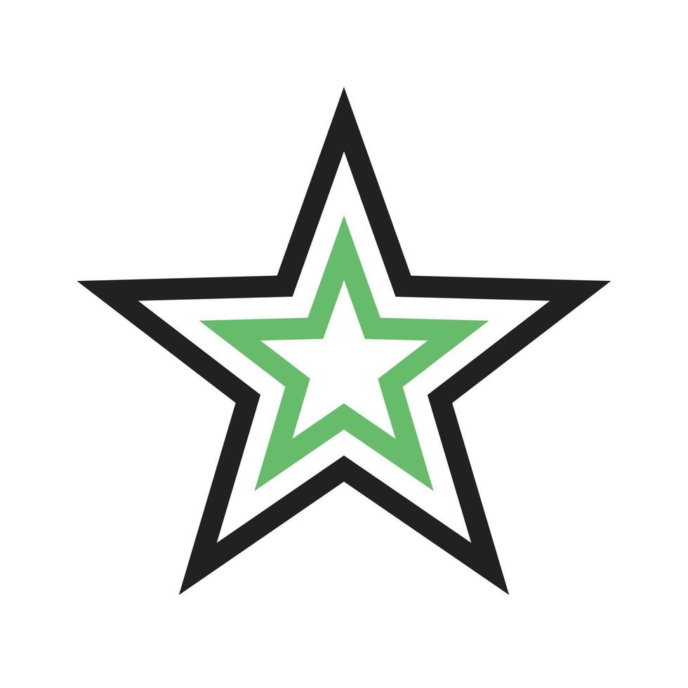 Star Line Green and Black Icon vector