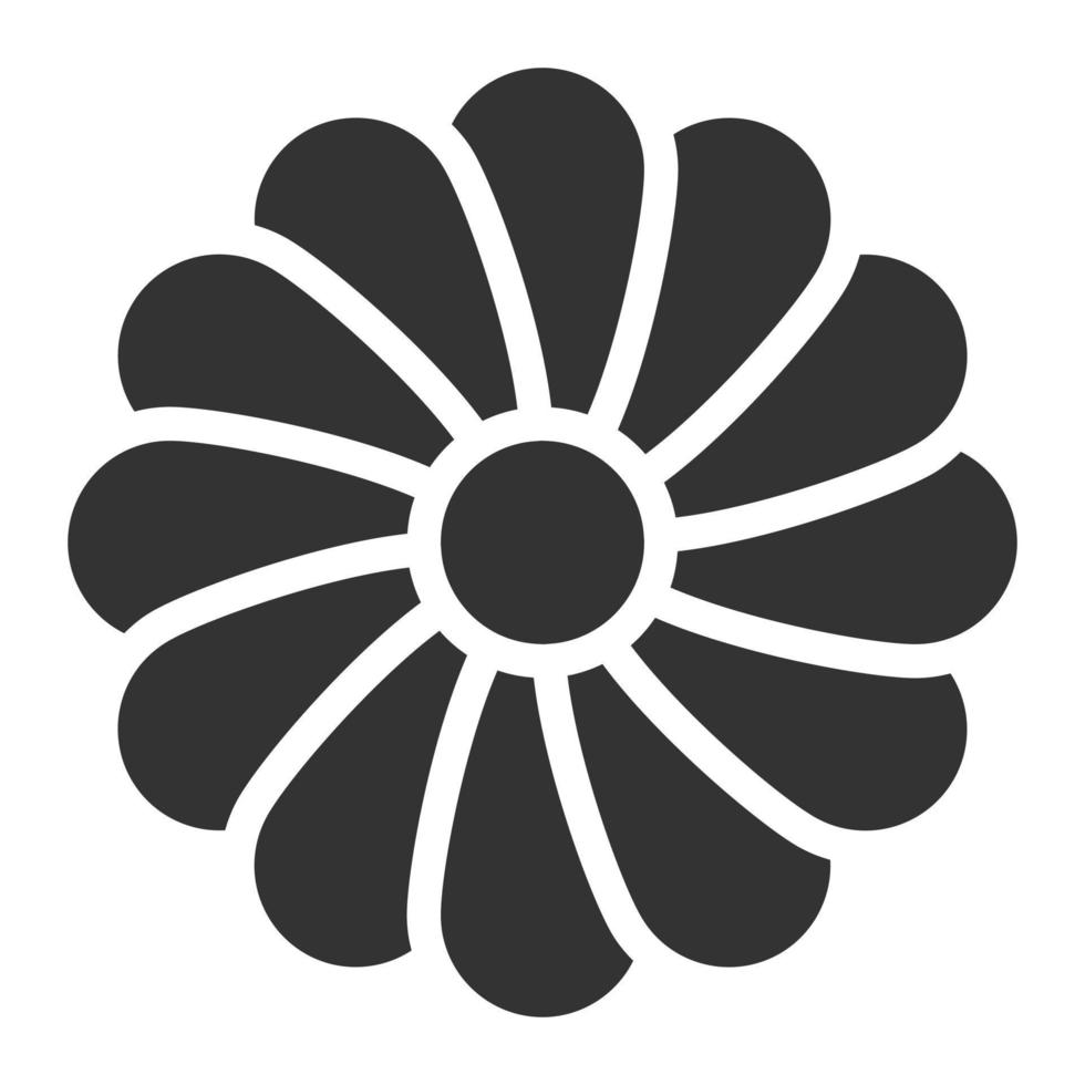 Daisy Flower icon solid vector illustration