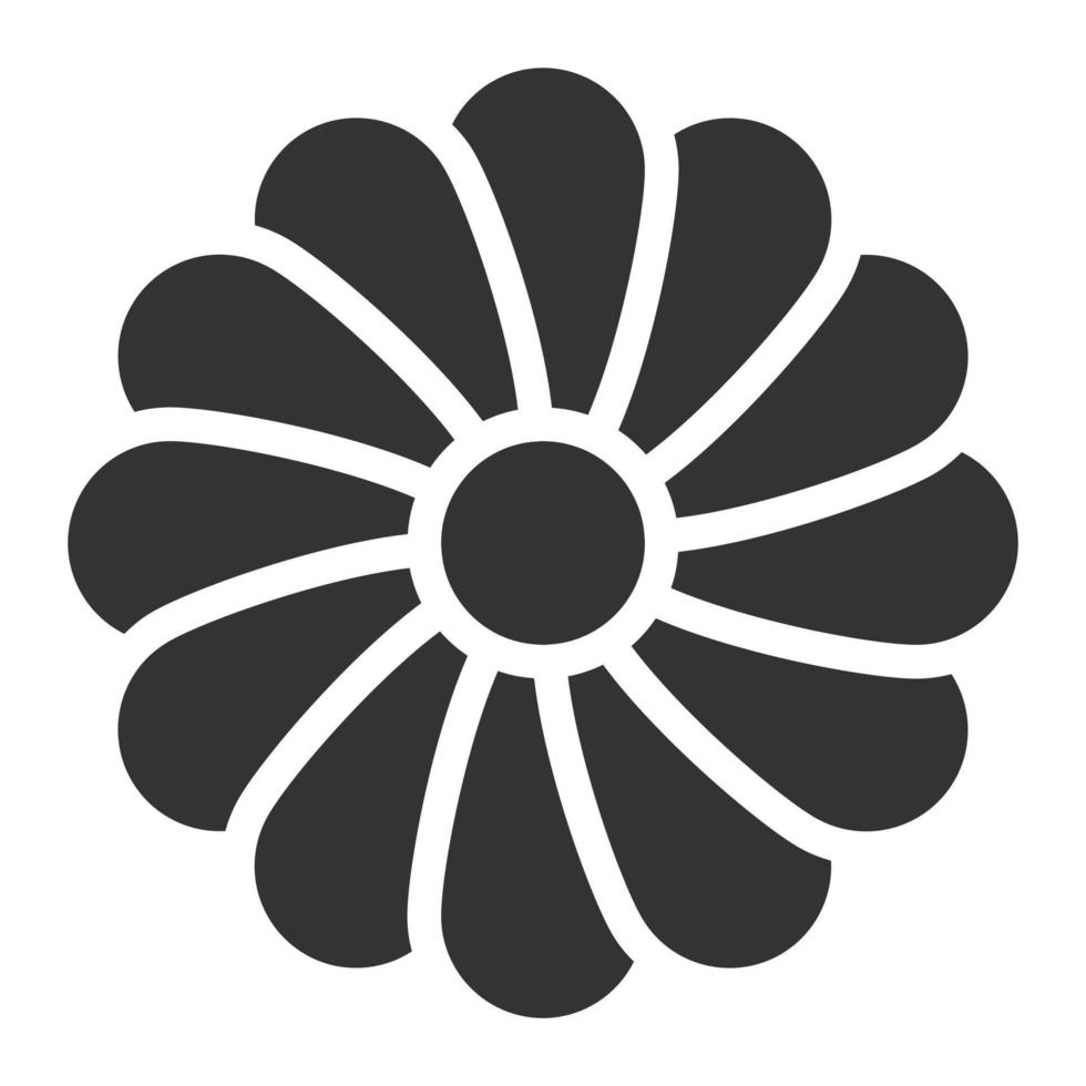 Daisy Flower icon solid vector illustration