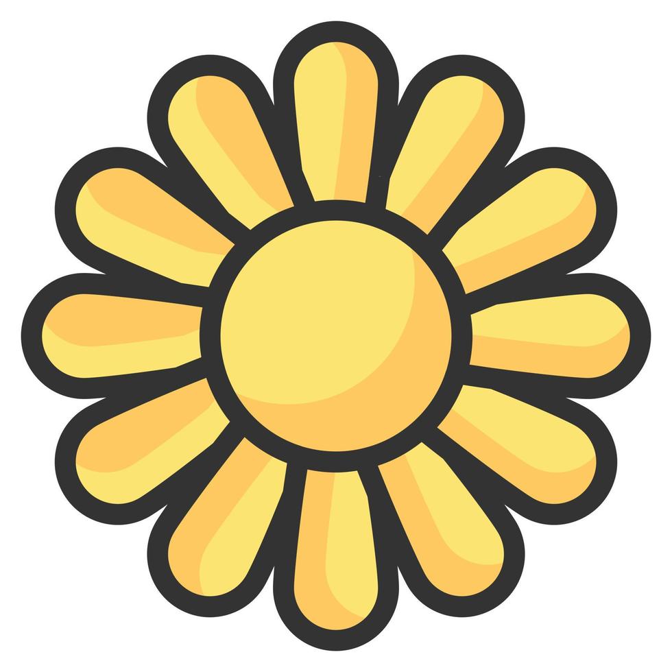 Chamomile Flower icon line color vector illustration