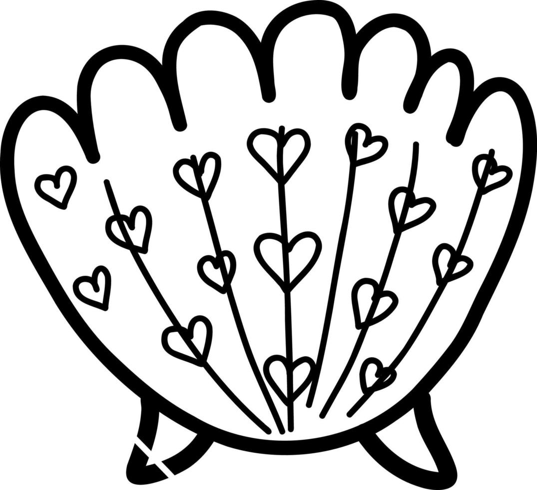 seashell. vector illustration in doodle style