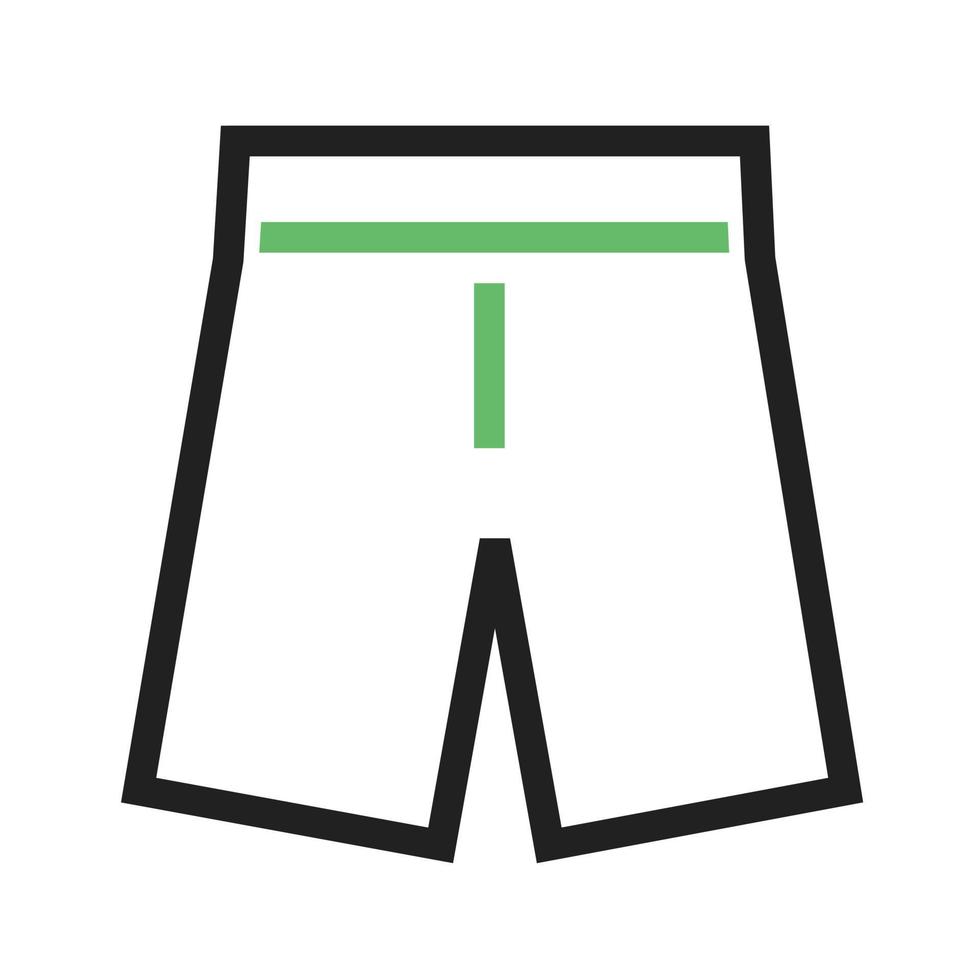 Shorts Line Green and Black Icon vector